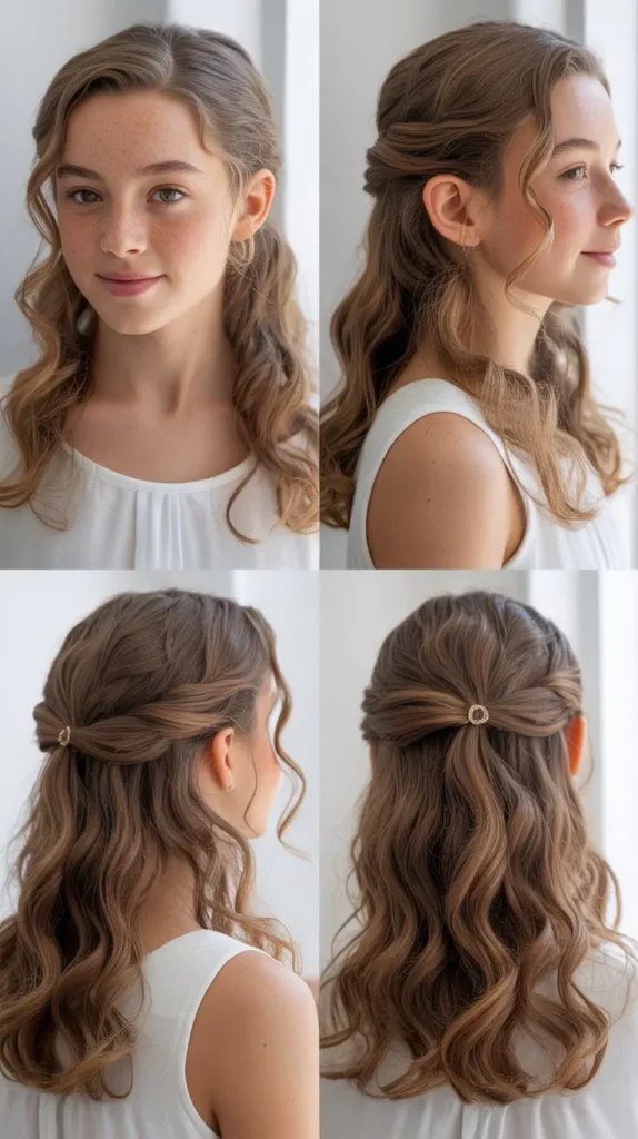 Soft Wavy Half-Up Style