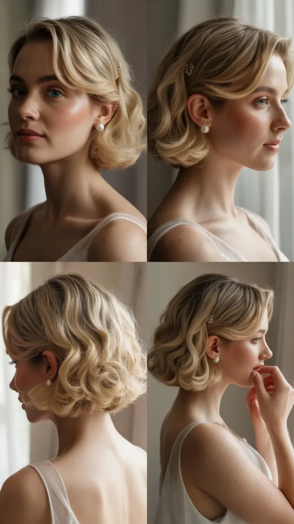 Textured Blonde Bob for Brides