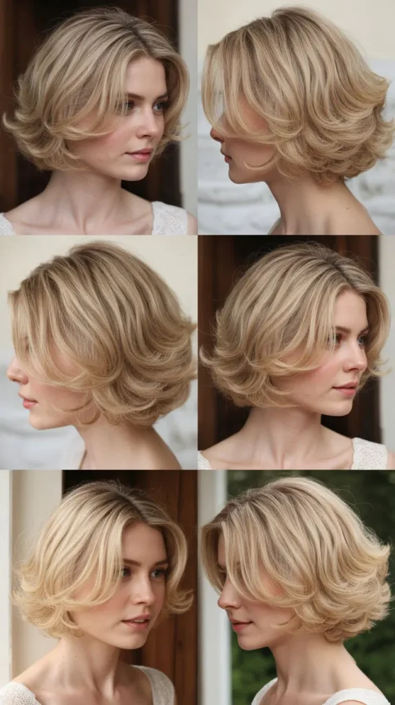 Soft Layered Blonde Bob