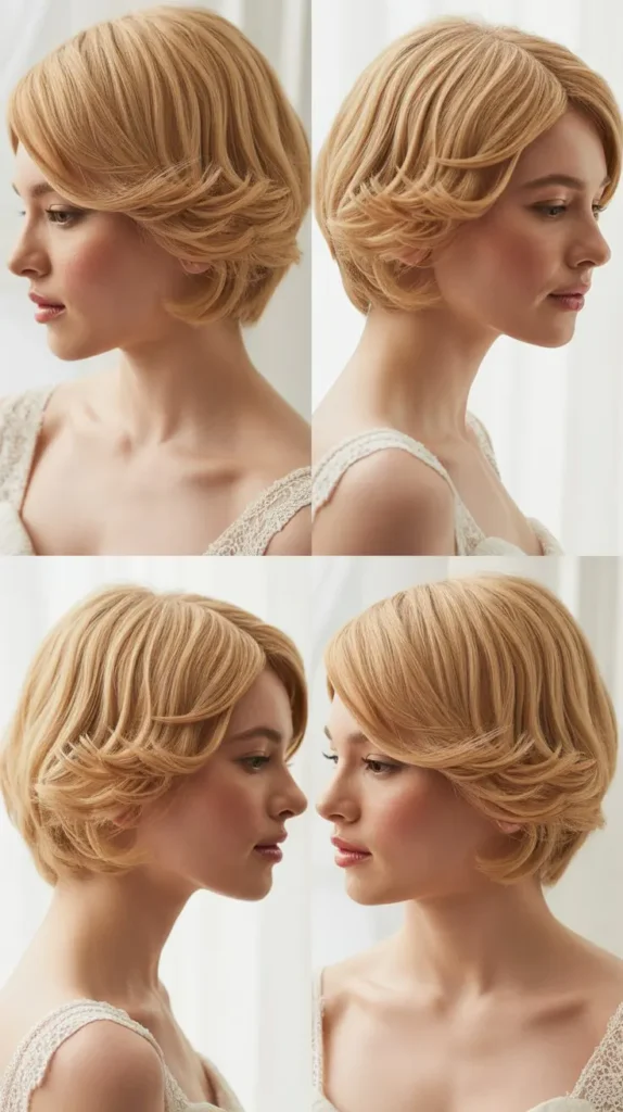 Feathered Short Blonde Hair