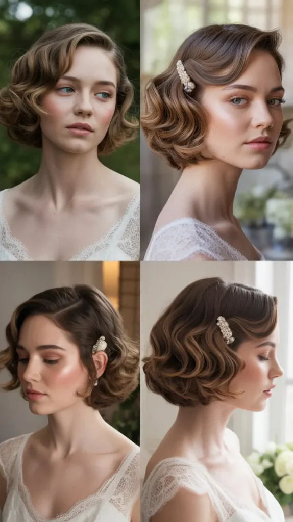 Classic Wavy Bob for Romantic Brides