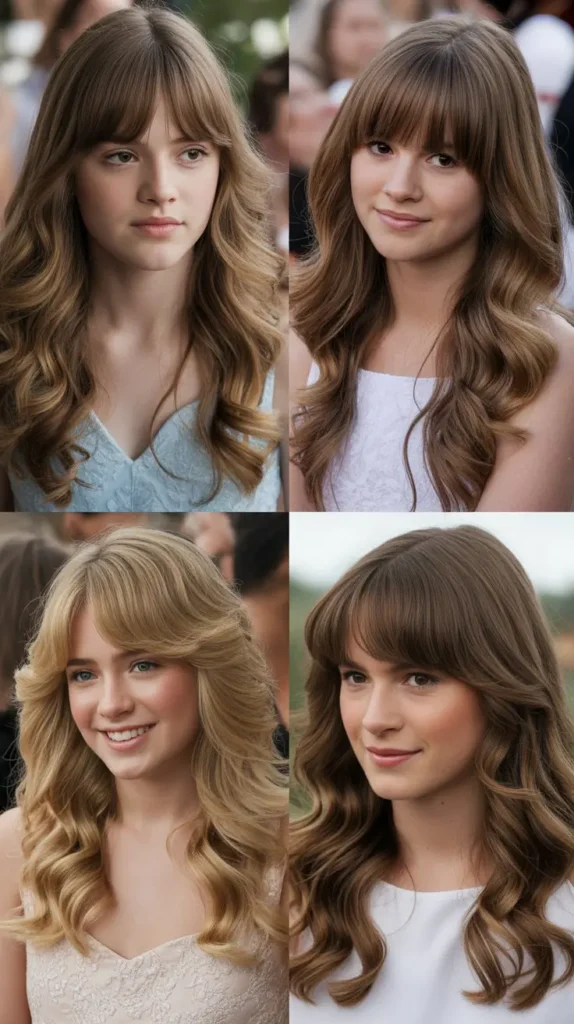 Curtain Bangs with Waves