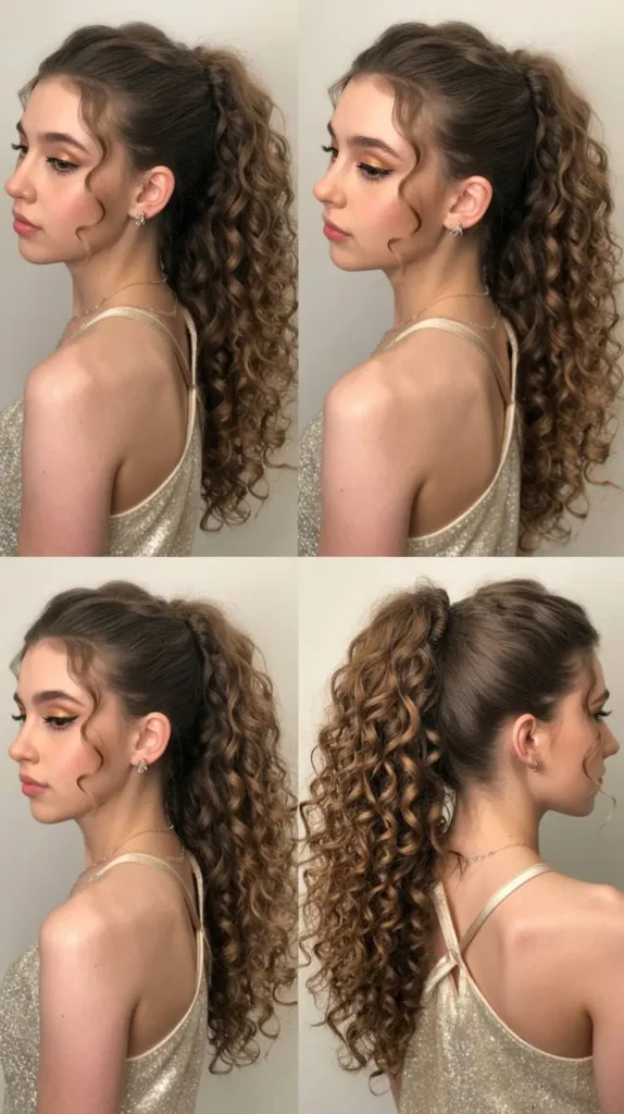 Loose Curly Ponytail