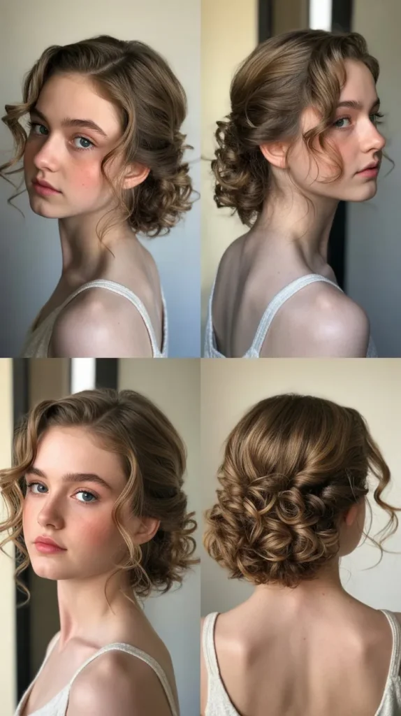  Romantic Side Part Curls