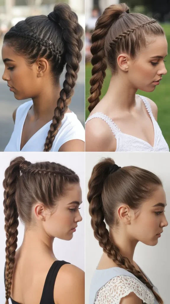 High Braided Ponytail