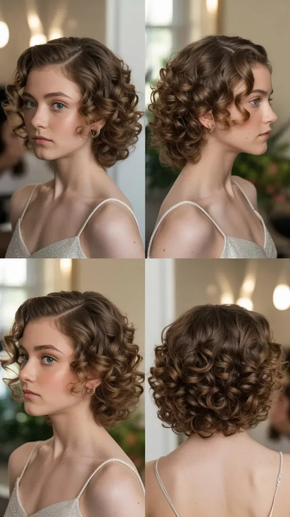 Defined Curly Side Part