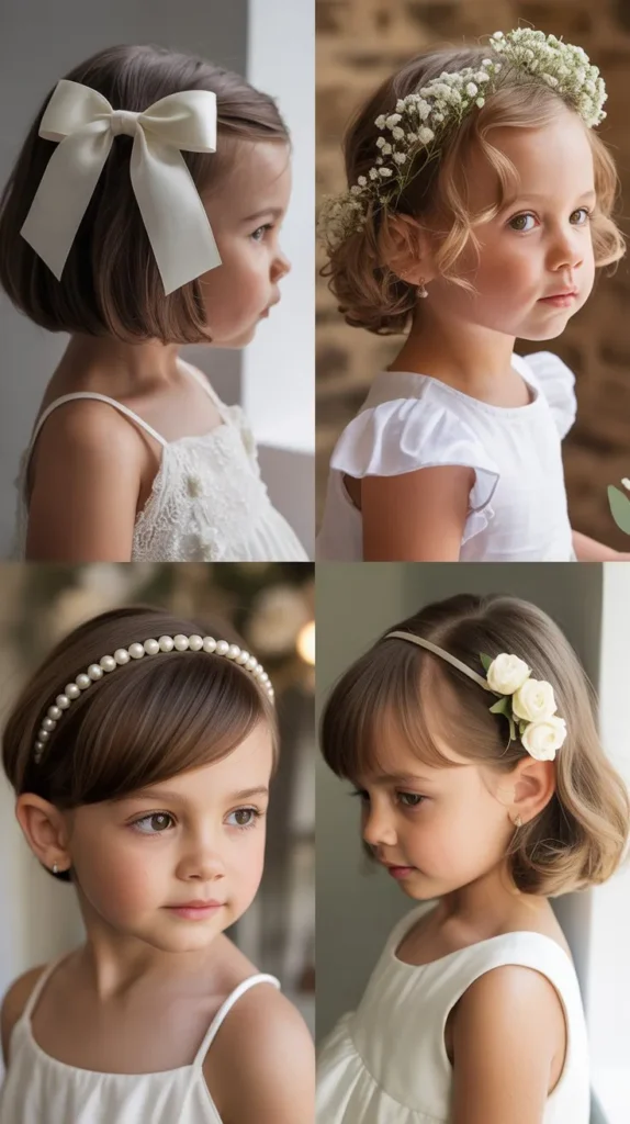  Short Hair with Ribbon Bows