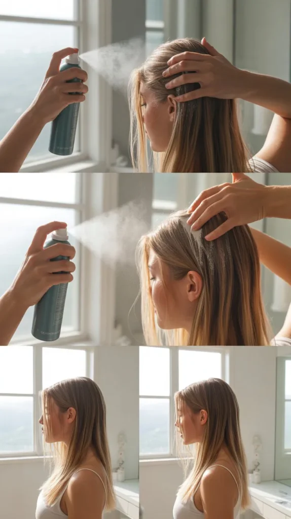 Use Tinted Dry Shampoo to Add Root Shadow on Light Hair
