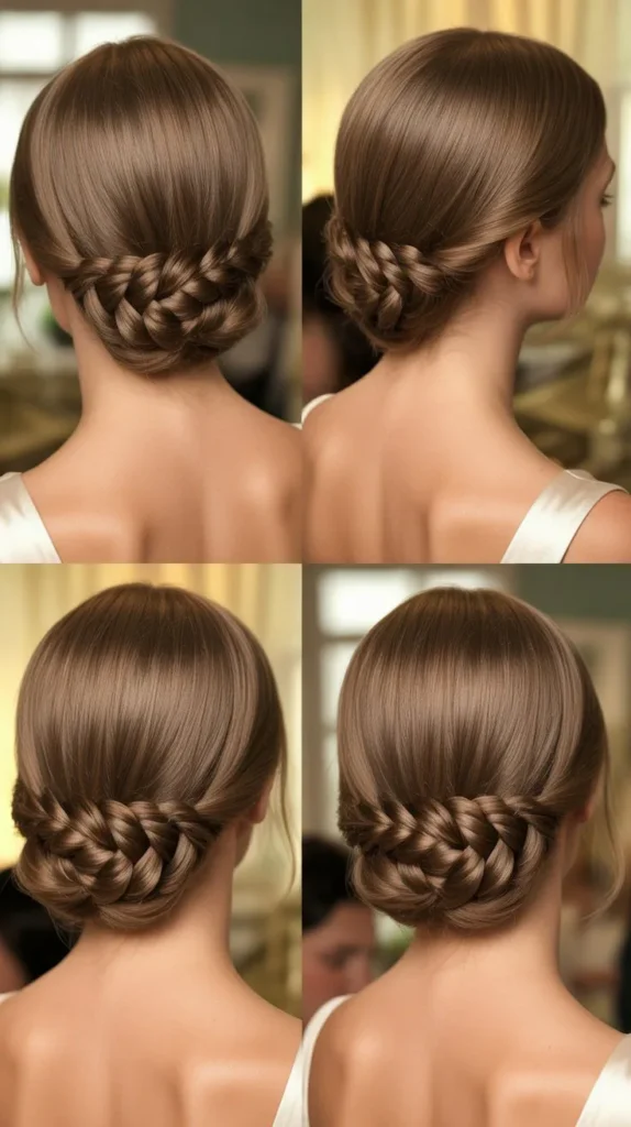 Sleek Braided Back Updo