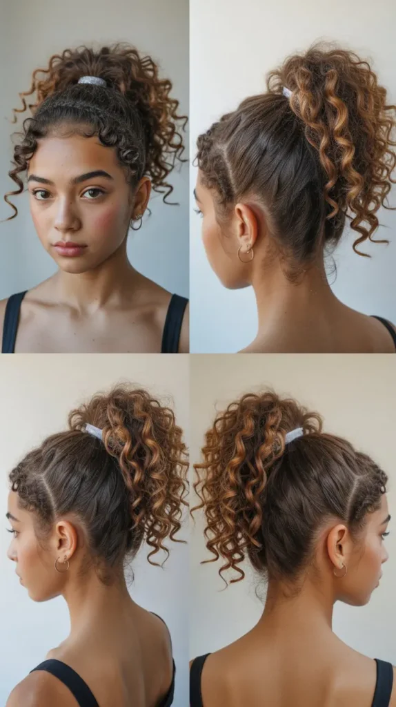 Curly Bubble Ponytail