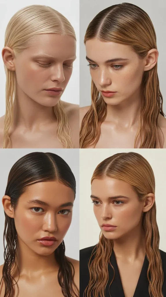 Sleek Middle-Part Style