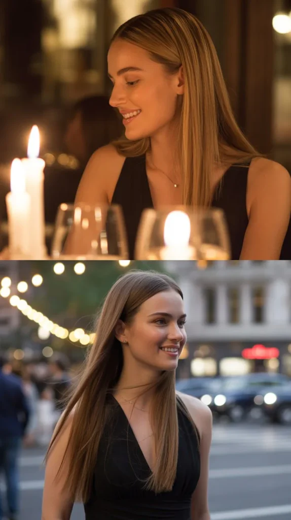 . Classic Center Part Straight Hair