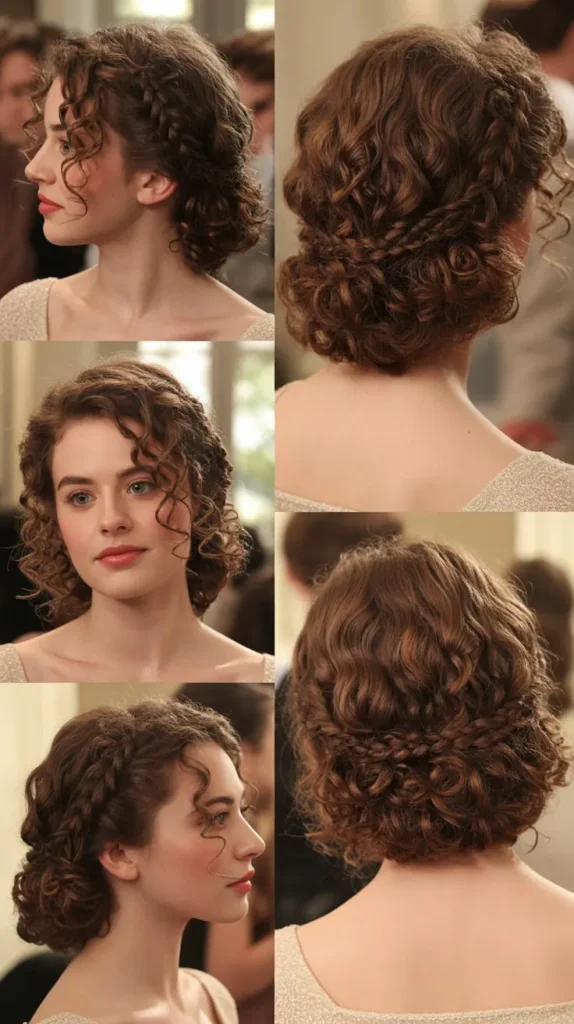 Curly Hair with Twisted Front Sections