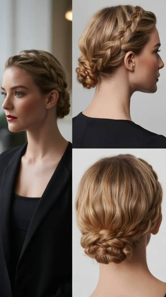 The Crown Braid with Low Bun
