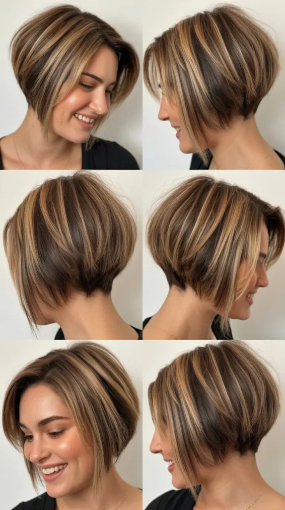 Edgy Stacked Bob Wedge with Razor Cut