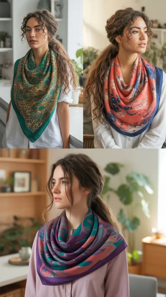 Scarf-Wrapped Half Updo