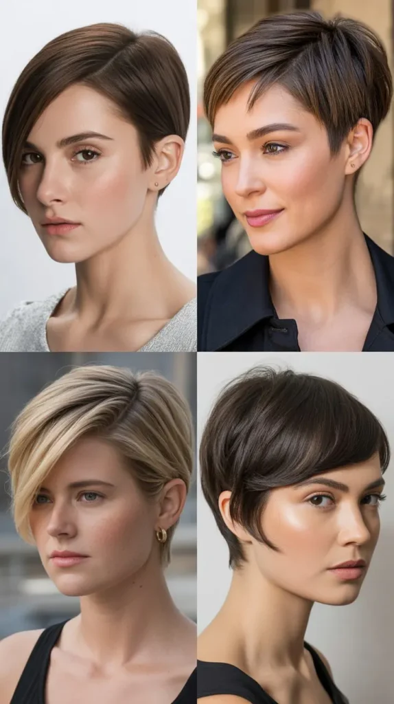 Sleek Wedge Pixie with Side Part