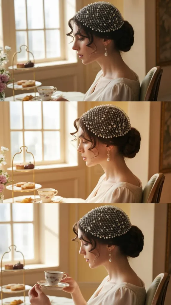 The Netted Low Bun with Tendrils