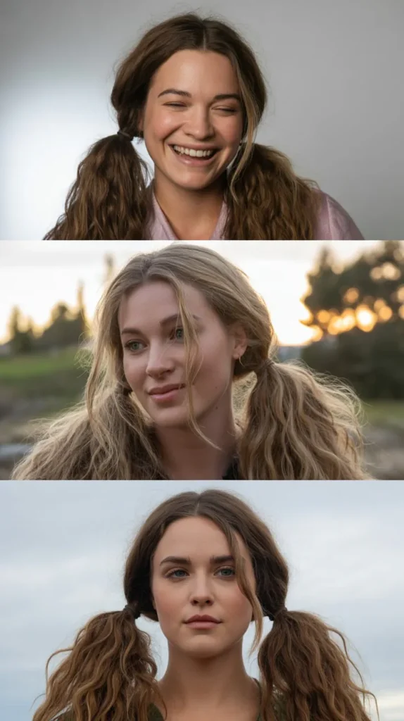 Knotted Low Pigtails