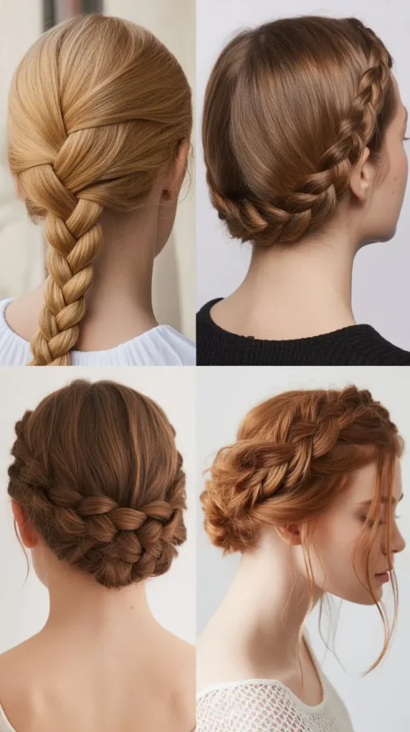 Side Part Milkmaid Braid