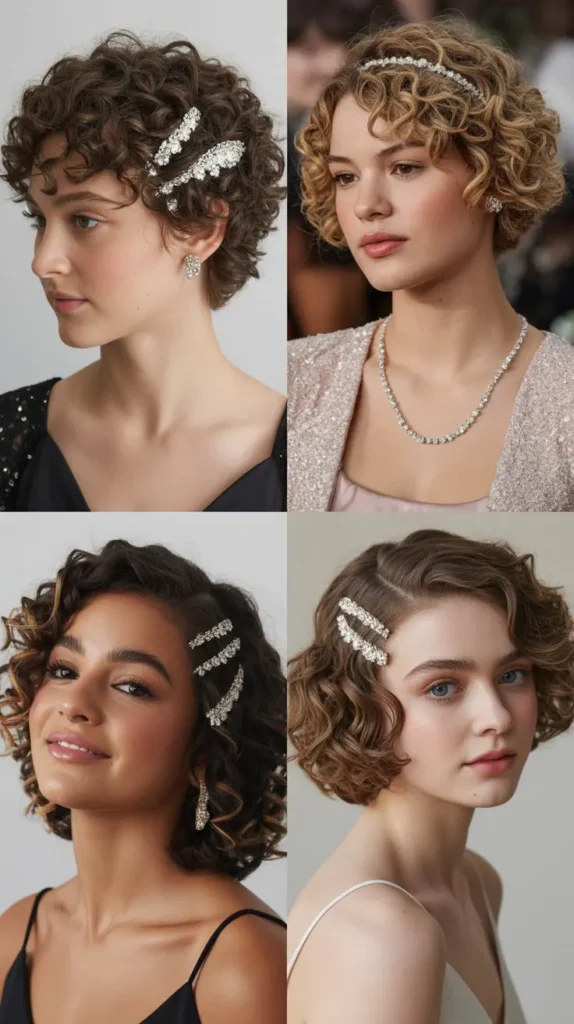 Accessorized Short Curls