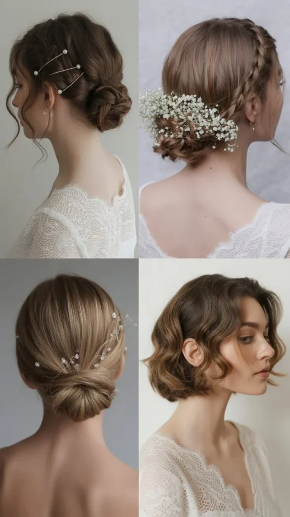 Half-Up Short Hair Style