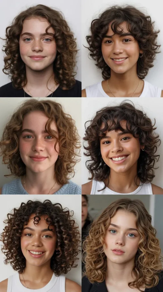 Curly Shoulder-Length Blowout