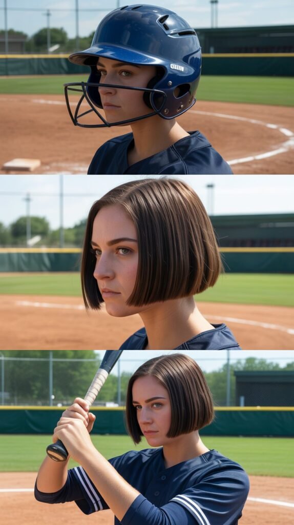 Blunt Bob With Helmet Grip Spray