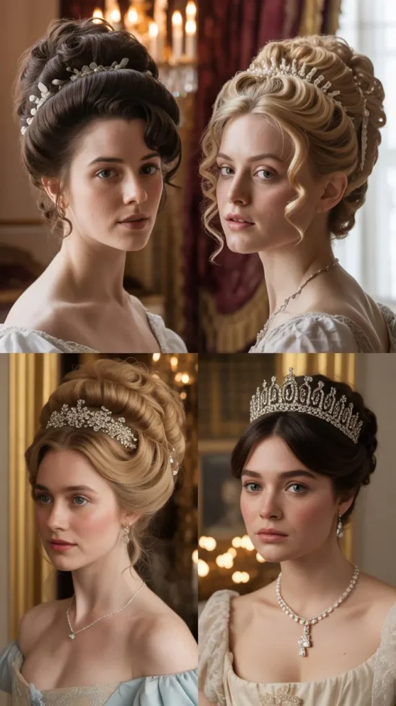 The Regency-Style Pinned Curls with Tiara
