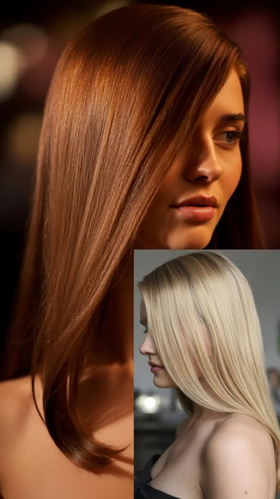 Side-Swept Straight Hair