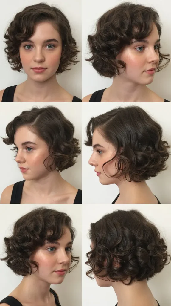 Curly Bob with Side Part