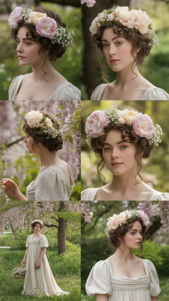 Pinned Ringlets with Floral Crown