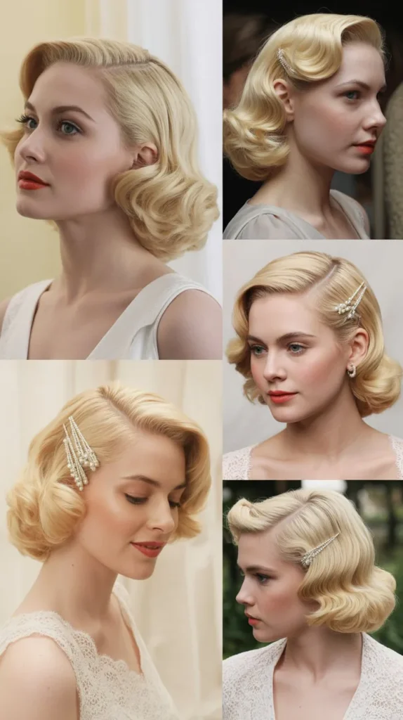 Hollywood Glam Short Blonde Waves