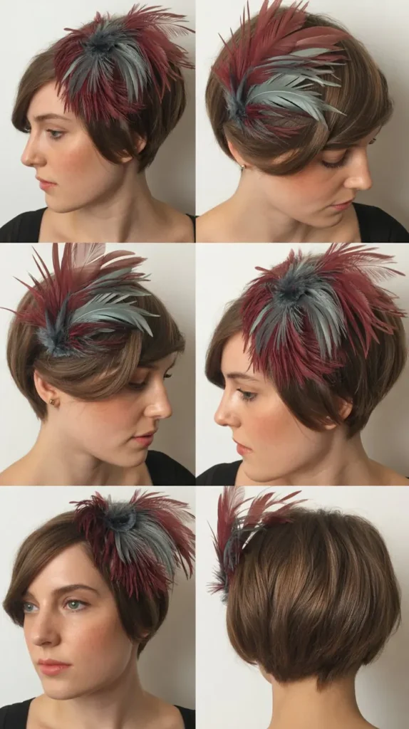 Asymmetrical Tuck with Feather Fascinator