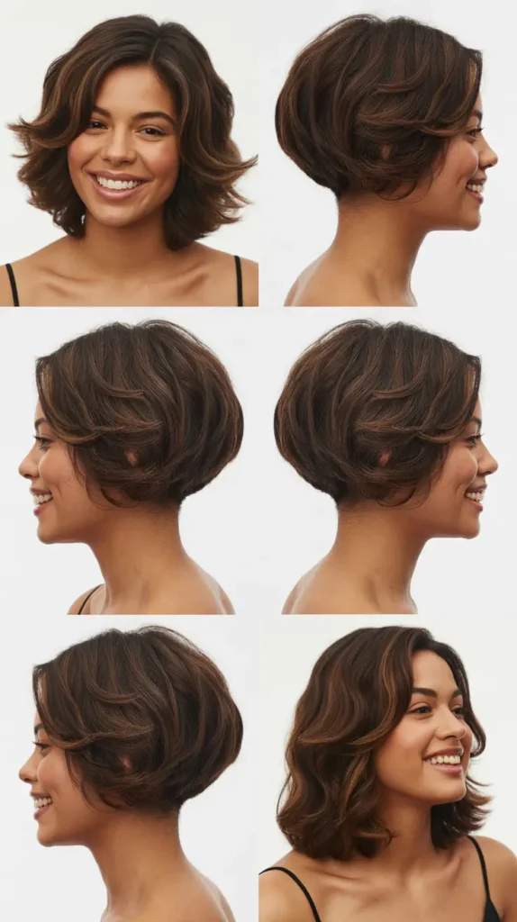 Voluminous Stacked Bob Wedge