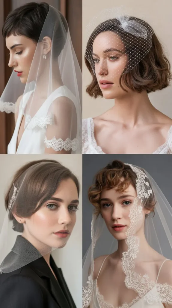 Short Hair with Veil