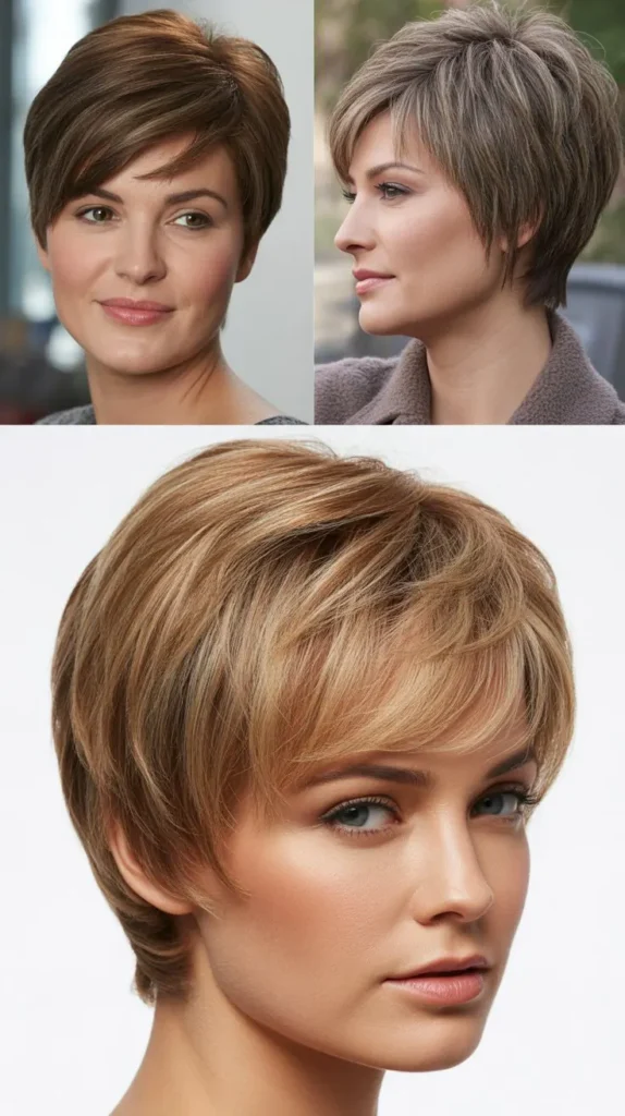 Short Wedge with Layered Crown