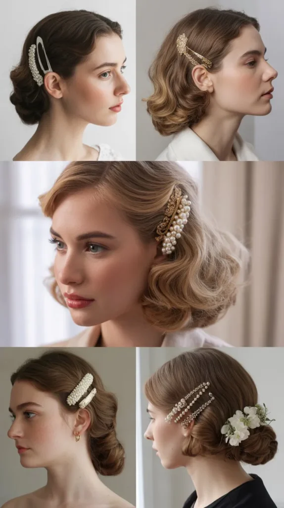 Pinned-Back Waves With Hair Accessory