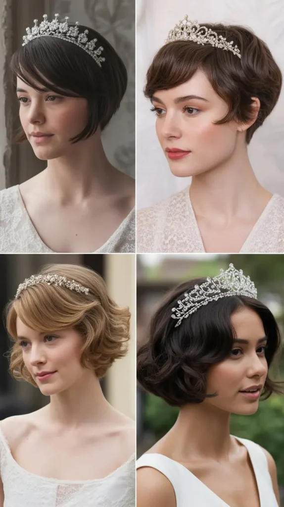 Short Hair with Tiara