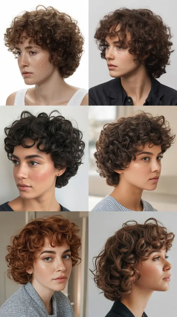 Curly Wedge with Natural Part