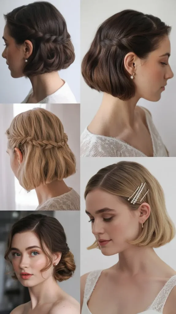 Half-Up Bob Wedding Hairstyle