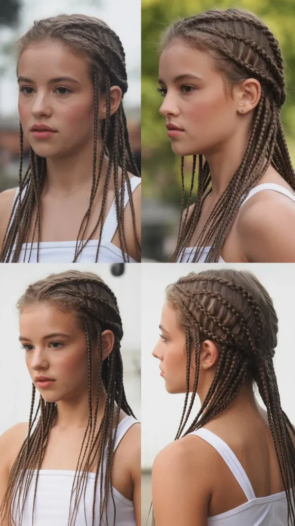  Mini Braids with Loose Hair