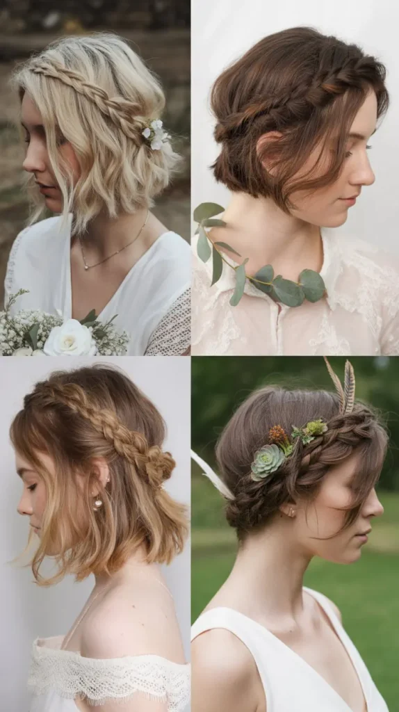 Braided Crown for Short Hair