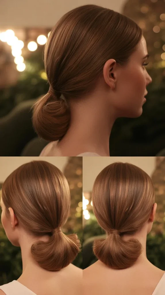 Sleek Straight Hair with Low Ponytail