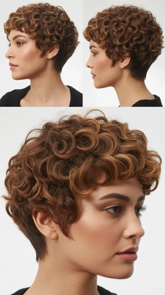  Short Curly Wedge with Angled Front
