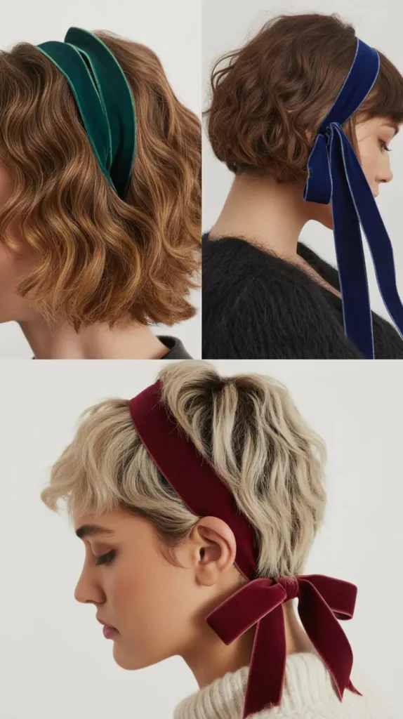 Crimped Texture with Velvet Ribbon