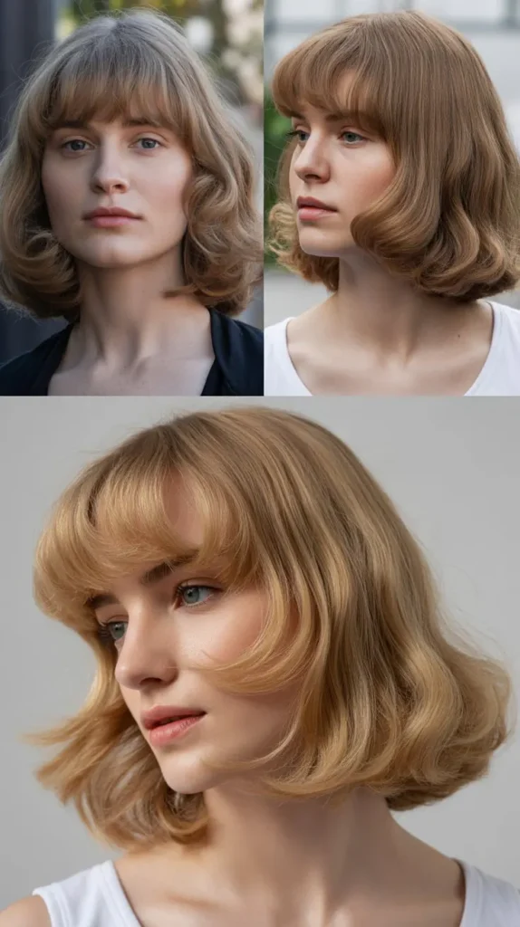 Wispy Curtain Bangs Blowout