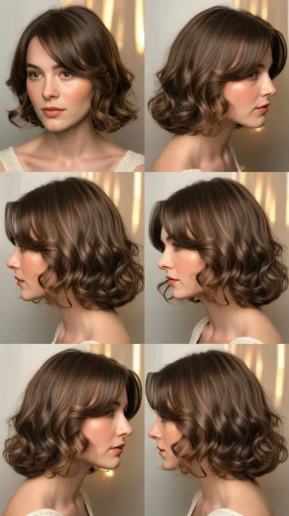  Wavy Bob with Side Bangs