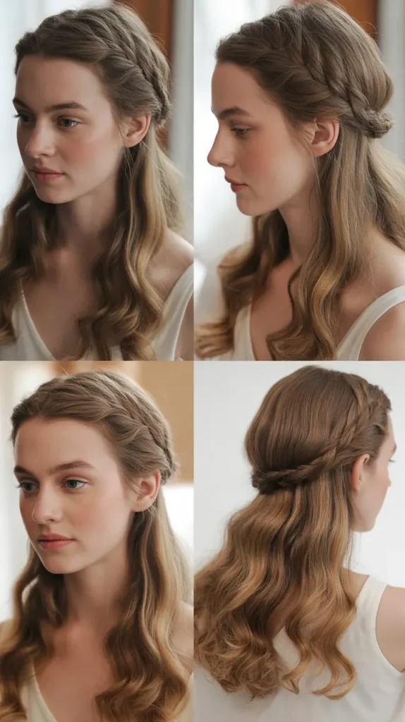  Side Part Braided Half-Up Hairstyle