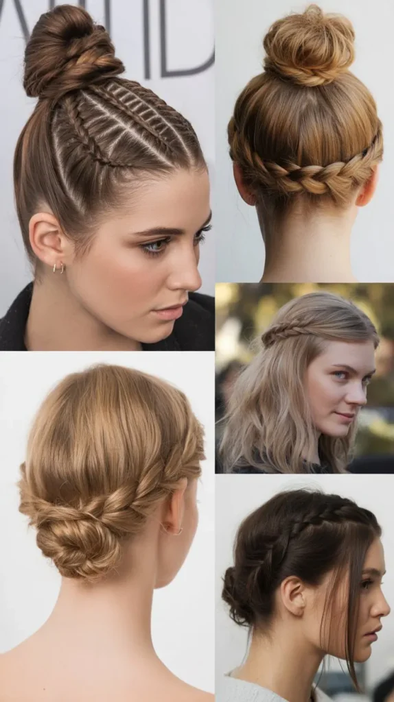 Side Part Braided Top Knot